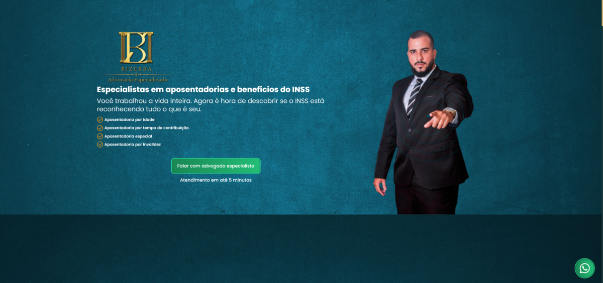 Bizerra Advocacia - Direito Previdenciário — projeto desenvolvido pela Lev Sistemas