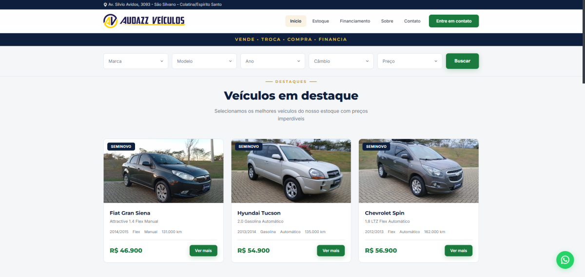 Audazz Veículos — projeto desenvolvido pela Lev Sistemas