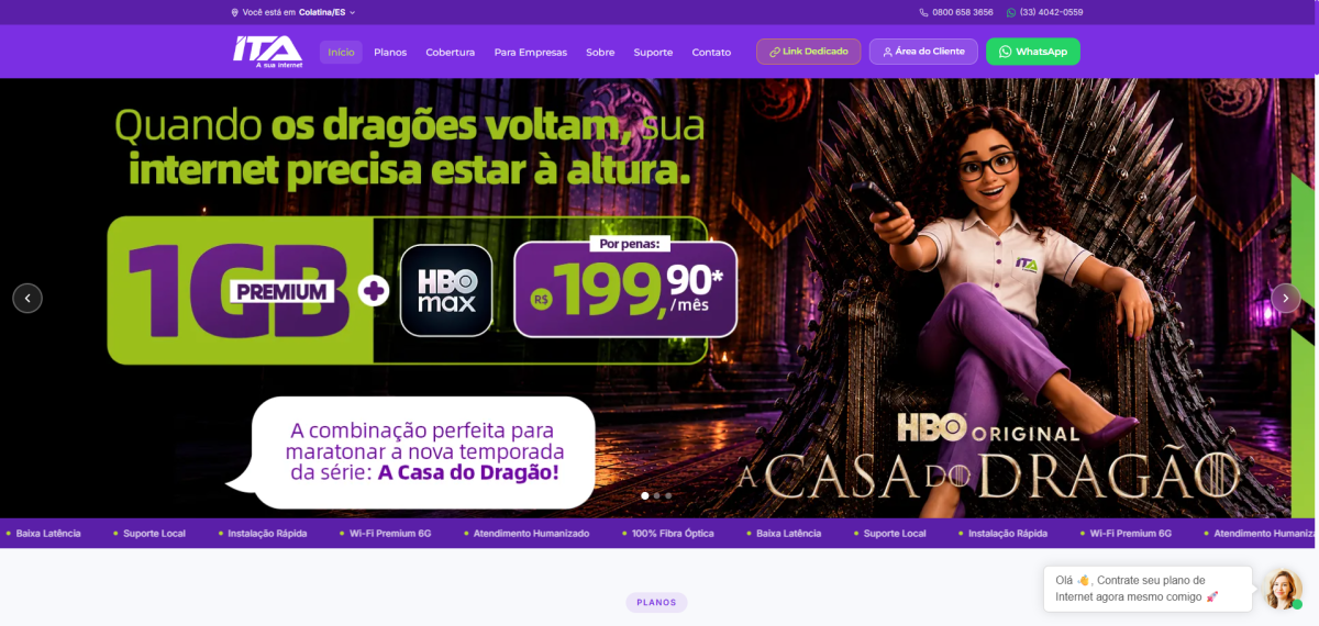 ITA Internet — projeto desenvolvido pela Lev Sistemas