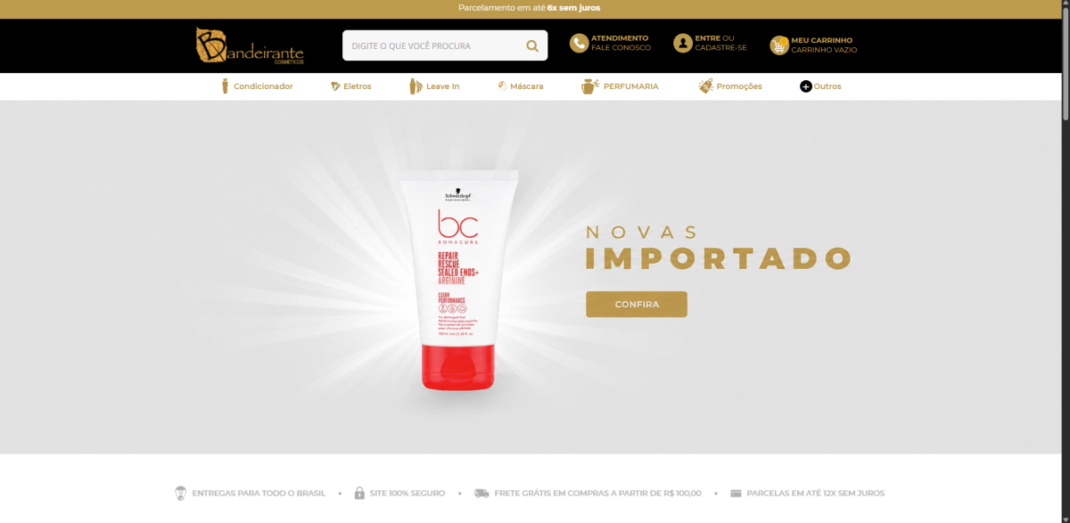 Bandeirante Cosméticos — projeto desenvolvido pela Lev Sistemas