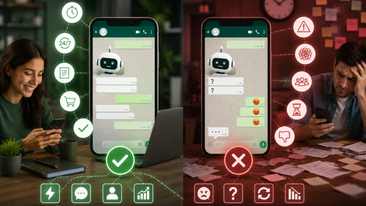 IA no atendimento WhatsApp: onde funciona e onde falha
